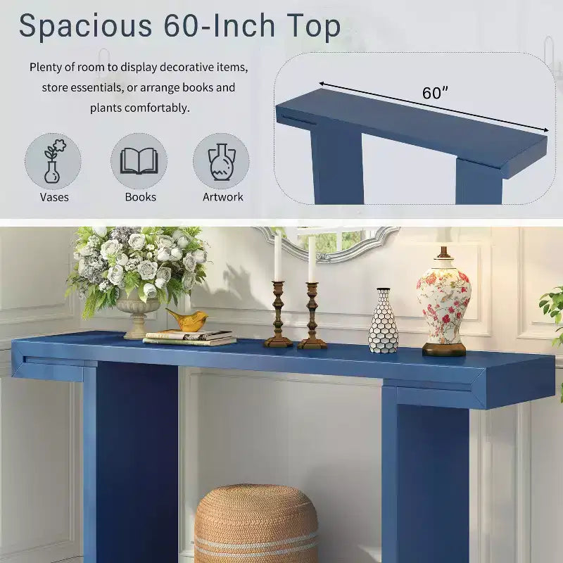 Tavolo Console Geometrico Nero / Blu Scuro / Bianco per 1, Ingresso e Soggiorno