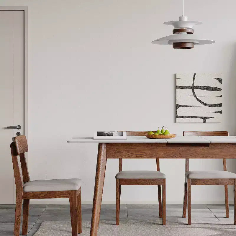 Tavolo da pranzo allungabile in rovere bianco e marrone, 6-8 posti