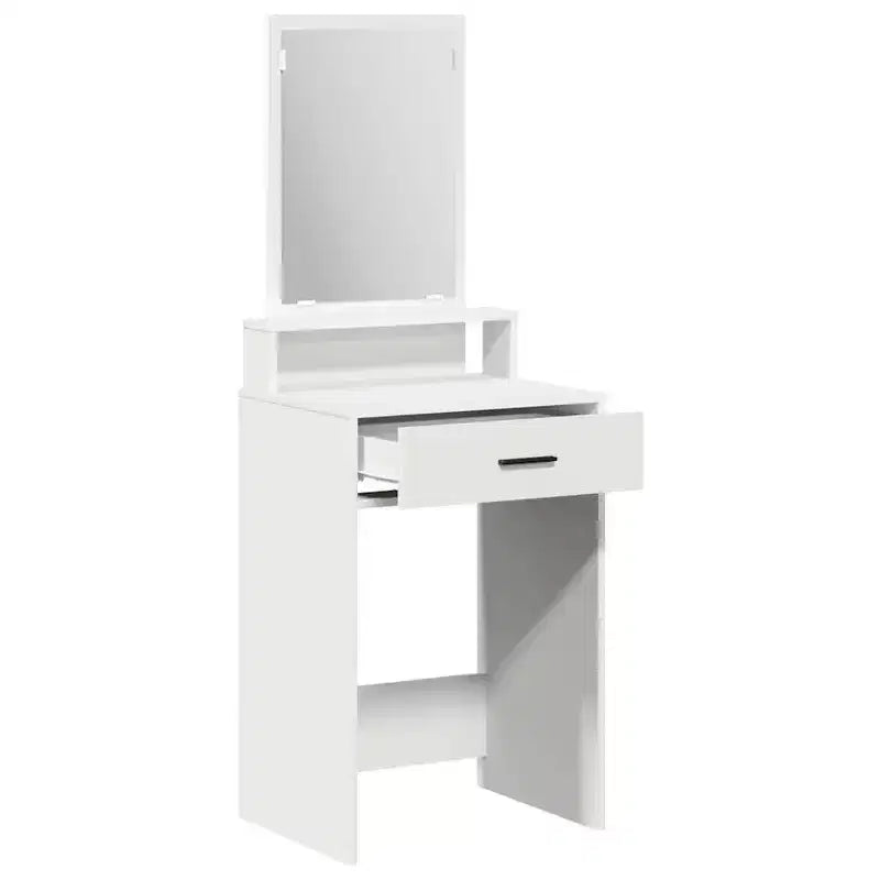 Toeletta/Tavolo da Trucco Moderno a LED Bianco/Nero con Specchio, Monoposto