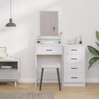 Toeletta/Tavolo da Trucco Moderno a LED Bianco/Nero con Specchio, Monoposto