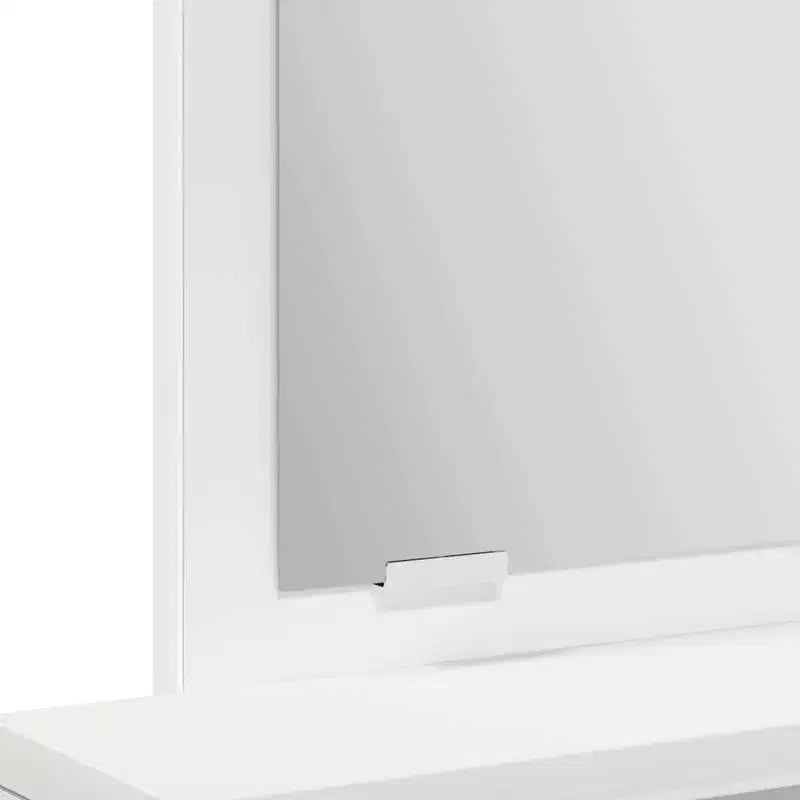 Toeletta/Tavolo da Trucco Moderno a LED Bianco/Nero con Specchio, Monoposto