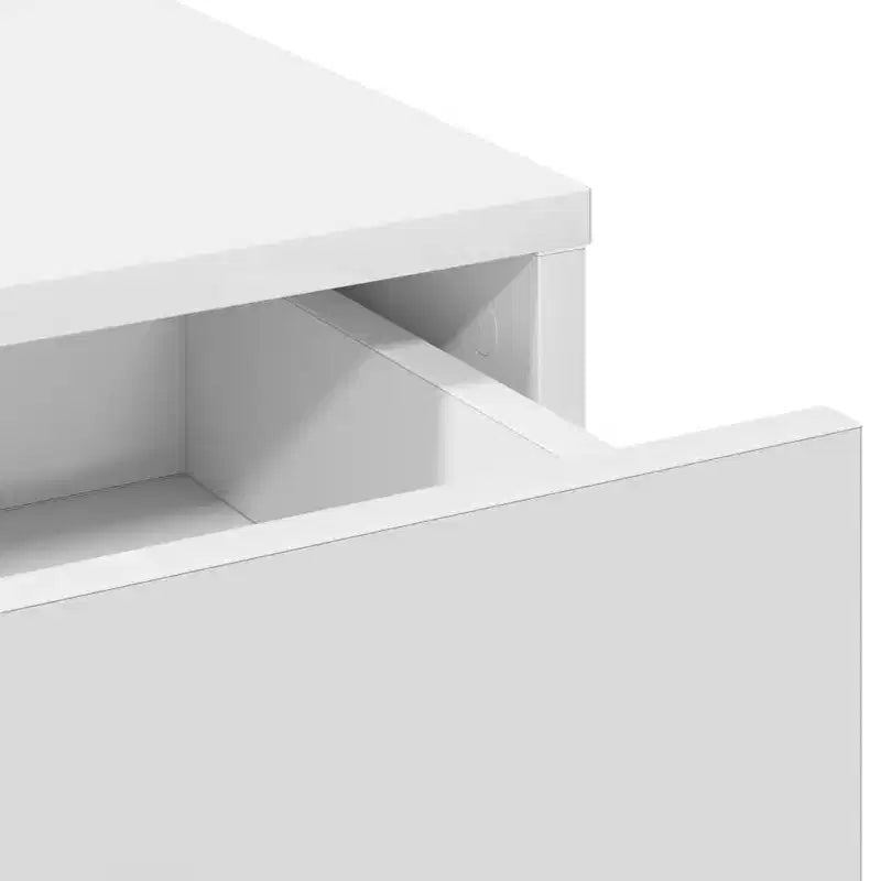 Toeletta/Tavolo da Trucco Moderno a LED Bianco/Nero con Specchio, Monoposto