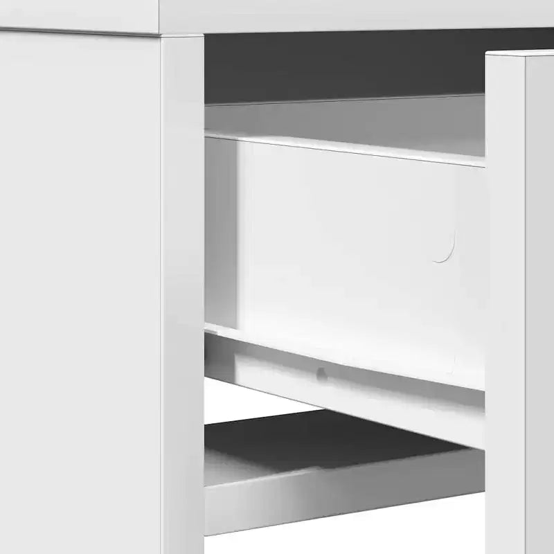 Toeletta/Tavolo da Trucco Moderno a LED Bianco/Nero con Specchio, Monoposto