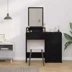 Toeletta/Tavolo da Trucco Moderno a LED Bianco/Nero con Specchio, Monoposto