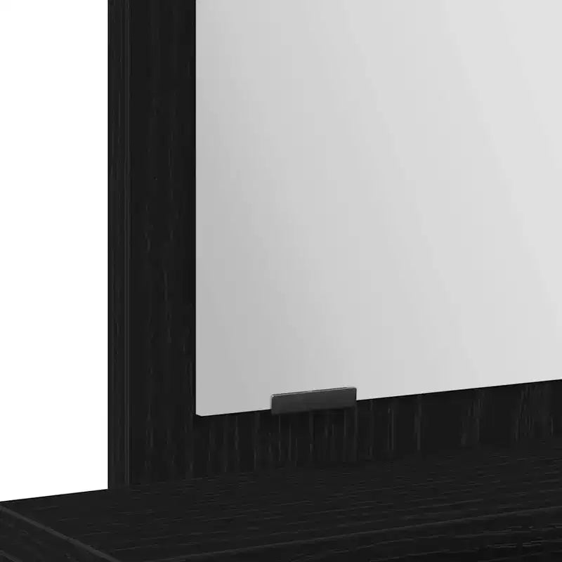 Toeletta/Tavolo da Trucco Moderno a LED Bianco/Nero con Specchio, Monoposto