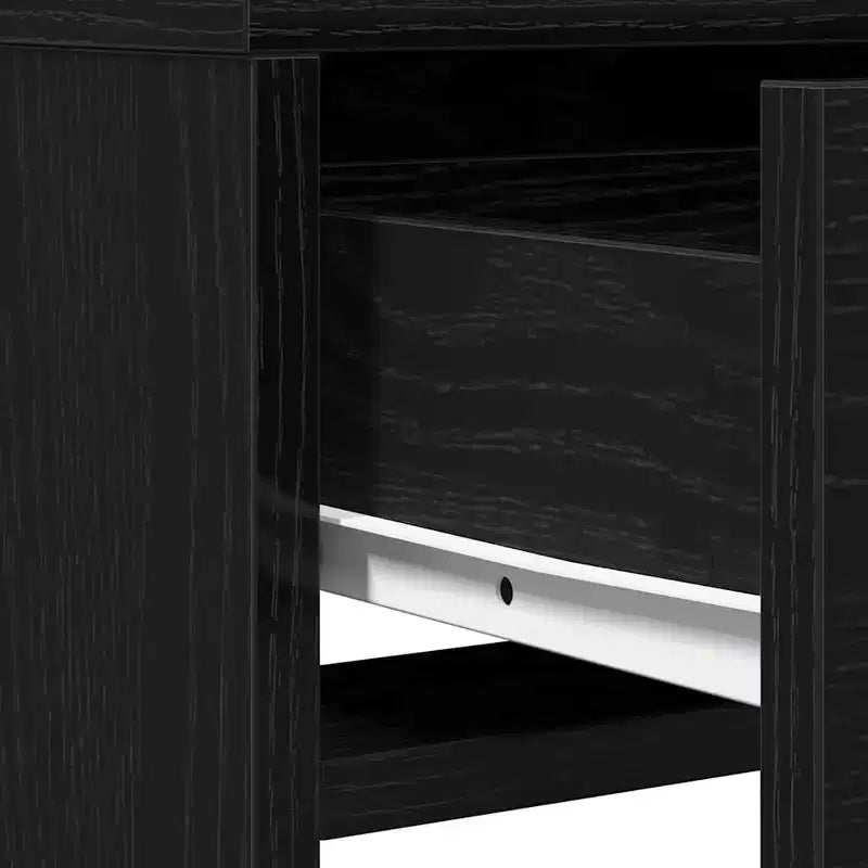 Toeletta/Tavolo da Trucco Moderno a LED Bianco/Nero con Specchio, Monoposto
