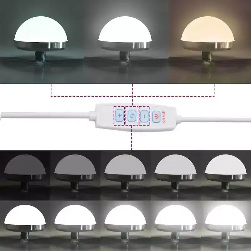 Toeletta/Tavolo da Trucco Moderno a LED Bianco/Nero con Specchio, Monoposto