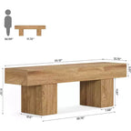 Panca rustica in legno naturale, 140 cm, per 2 persone, per ingresso/camera da letto/sala da pranzo