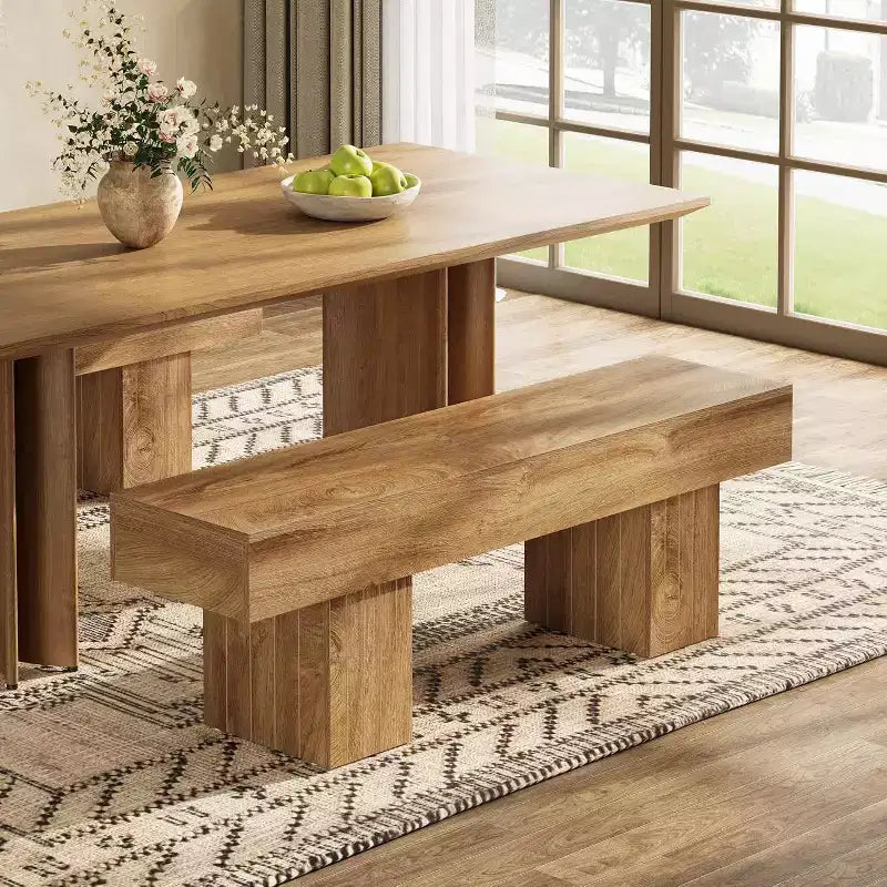 Panca rustica in legno naturale, 140 cm, per 2 persone, per ingresso/camera da letto/sala da pranzo