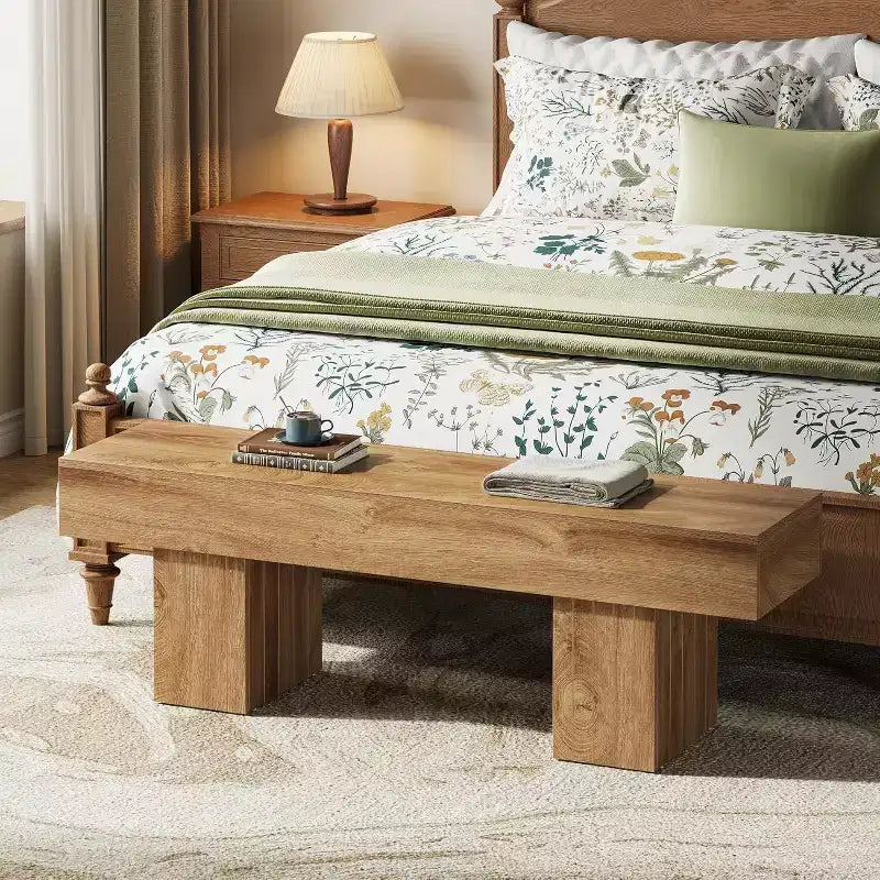 Panca rustica in legno naturale, 140 cm, per 2 persone, per ingresso/camera da letto/sala da pranzo