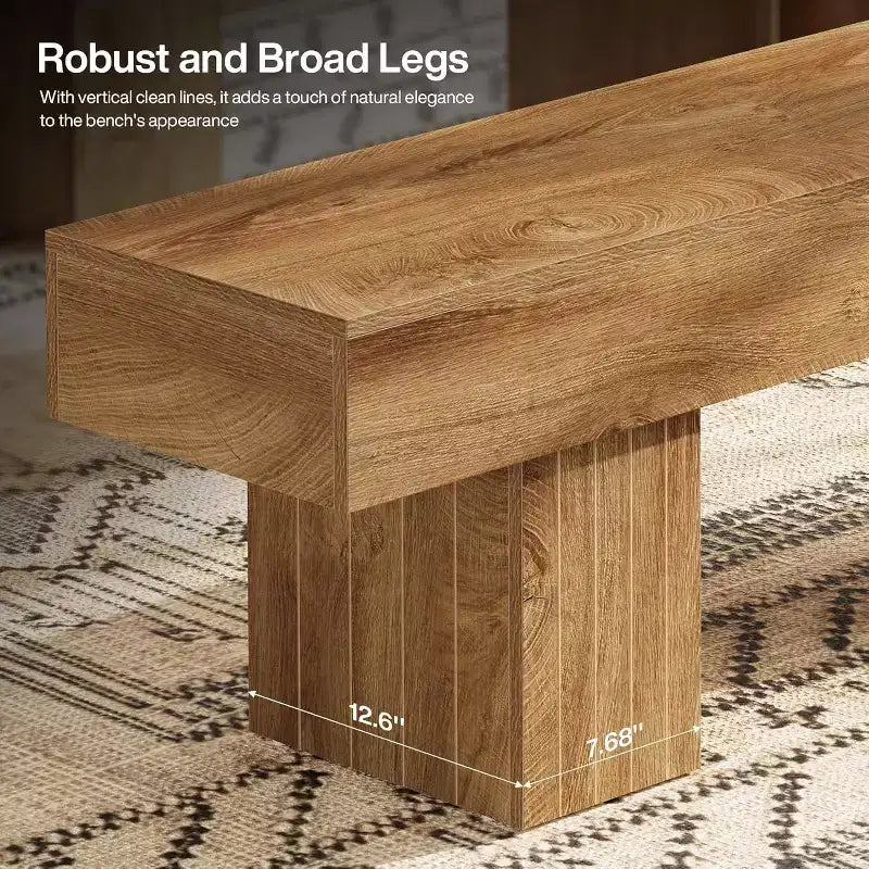 Panca rustica in legno naturale, 140 cm, per 2 persone, per ingresso/camera da letto/sala da pranzo