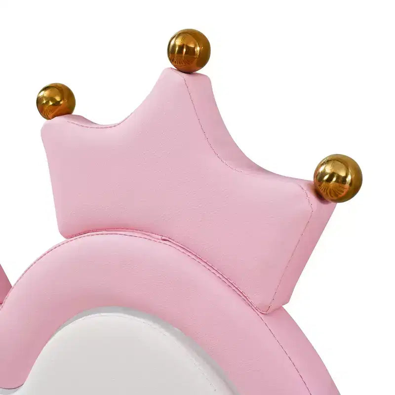 Divano letto estensibile imbottito a corona rosa/bianco, da una piazza a matrimoniale, per 1-2 persone