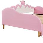 Divano letto estensibile imbottito a corona rosa/bianco, da una piazza a matrimoniale, per 1-2 persone