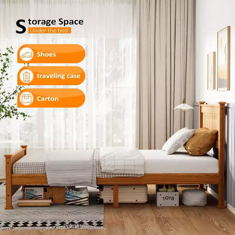 Telaio letto matrimoniale a piattaforma marrone, stile moderno, per 1 persona