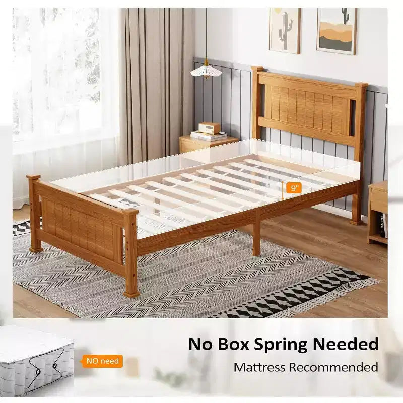 Telaio letto matrimoniale a piattaforma marrone, stile moderno, per 1 persona