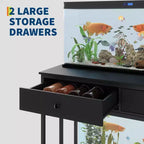 Supporto per acquario in metallo bianco/nero con prese e cassetti, 40-50 galloni