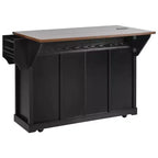 Isola Cucina Stile Rustico Bianco/Nero con Anta Scorrevole a Granaio, Anta Griglia in Metallo e Porta Spezie, 1 Persona