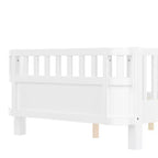 Letto a piattaforma singolo bianco per bambini con spondina di sicurezza rimovibile, per 1 bambino