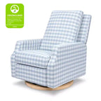 Bouclé oliva / Poltrona reclinabile e girevole a dondolo / 1 posto / Base in legno chiaro