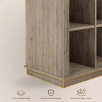 Nero Antico/Grigio, Stile Rustico, Libreria a 9 Scomparti e 4 Livelli, per 1