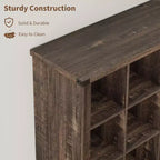 Nero Antico/Grigio, Stile Rustico, Libreria a 9 Scomparti e 4 Livelli, per 1