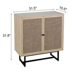 Mobile contenitore a 2 ante in rattan naturale, marrone, autoportante, montaggio 1 persona