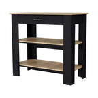 Isola da cucina da 40" con contenitore, nero – 2 ripiani e 1 cassetto, utente singolo