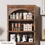 Libreria ad arco a 5 ripiani, colore nero/marrone/grigio/bianco/legno, singola, altezza 174,5 cm
