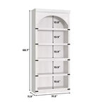 Libreria ad arco a 5 ripiani, colore nero/marrone/grigio/bianco/legno, singola, altezza 174,5 cm