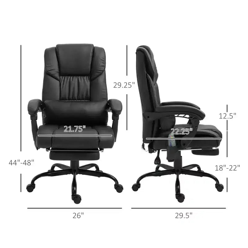 Sedia da ufficio massaggiante reclinabile con schienale alto e poggiapiedi, con posto singolo, nei colori Beige/Nero/Blu/Marrone/Grigio/Rosa/Bianco