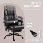 Sedia da ufficio massaggiante reclinabile con schienale alto e poggiapiedi, con posto singolo, nei colori Beige/Nero/Blu/Marrone/Grigio/Rosa/Bianco