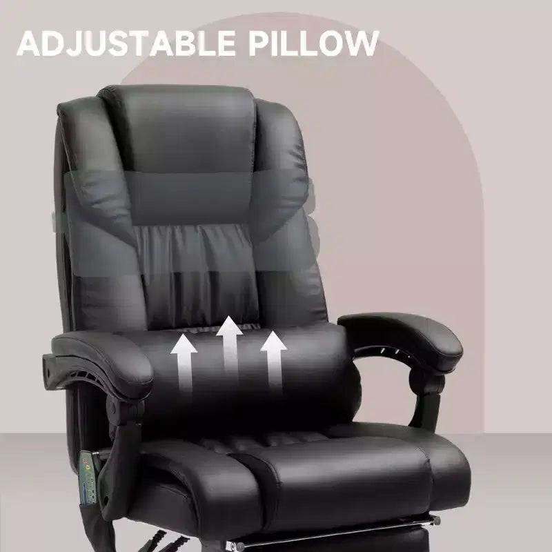 Sedia da ufficio massaggiante reclinabile con schienale alto e poggiapiedi, con posto singolo, nei colori Beige/Nero/Blu/Marrone/Grigio/Rosa/Bianco
