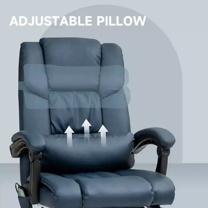 Sedia da ufficio massaggiante reclinabile con schienale alto e poggiapiedi, con posto singolo, nei colori Beige/Nero/Blu/Marrone/Grigio/Rosa/Bianco