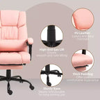 Sedia da ufficio massaggiante reclinabile con schienale alto e poggiapiedi, con posto singolo, nei colori Beige/Nero/Blu/Marrone/Grigio/Rosa/Bianco