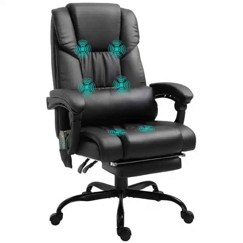 Sedia da ufficio massaggiante reclinabile con schienale alto e poggiapiedi, con posto singolo, nei colori Beige/Nero/Blu/Marrone/Grigio/Rosa/Bianco