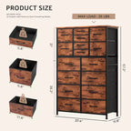 Torre contenitore in tessuto con piano in legno – Nero / Cassetti multipli / 1 persona