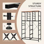 Torre contenitore in tessuto con piano in legno – Nero / Cassetti multipli / 1 persona