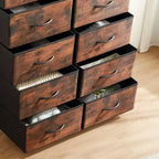 Torre contenitore in tessuto con piano in legno – Nero / Cassetti multipli / 1 persona