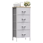 Torre contenitore in tessuto con piano in legno – Nero / Cassetti multipli / 1 persona