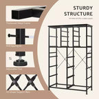 Torre contenitore in tessuto con piano in legno – Nero / Cassetti multipli / 1 persona