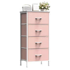 Torre contenitore in tessuto con piano in legno – Nero / Cassetti multipli / 1 persona