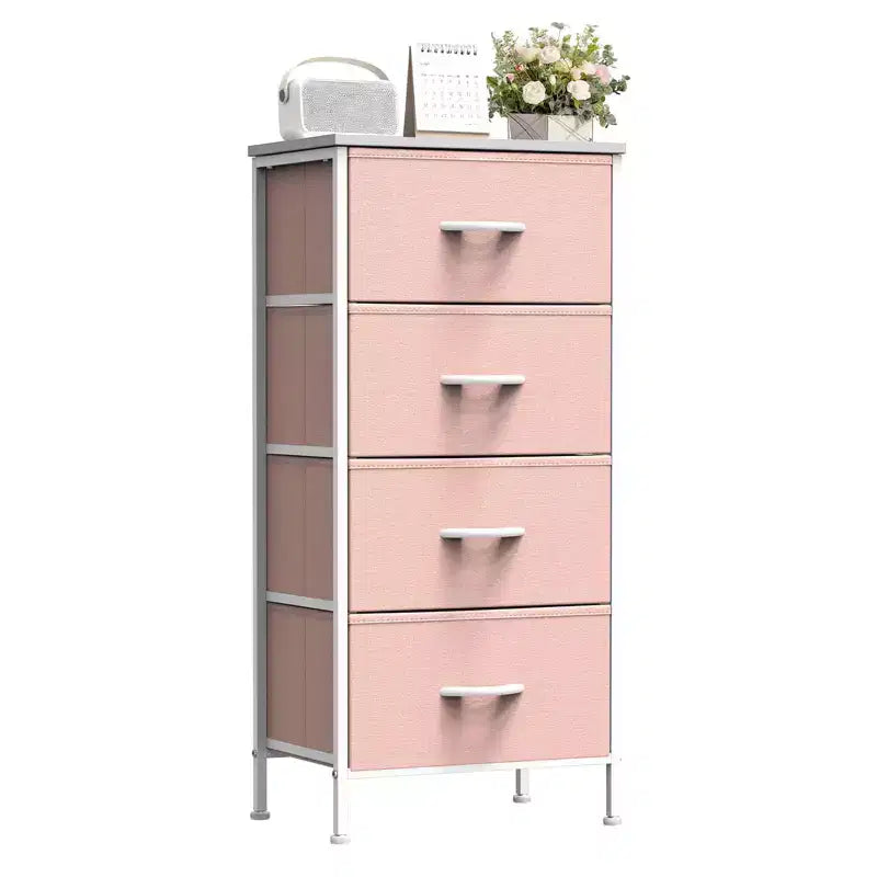 Torre contenitore in tessuto con piano in legno – Nero / Cassetti multipli / 1 persona