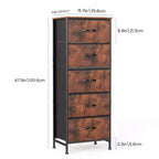 Torre contenitore in tessuto con piano in legno – Nero / Cassetti multipli / 1 persona