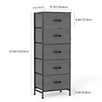 Torre contenitore in tessuto con piano in legno – Nero / Cassetti multipli / 1 persona