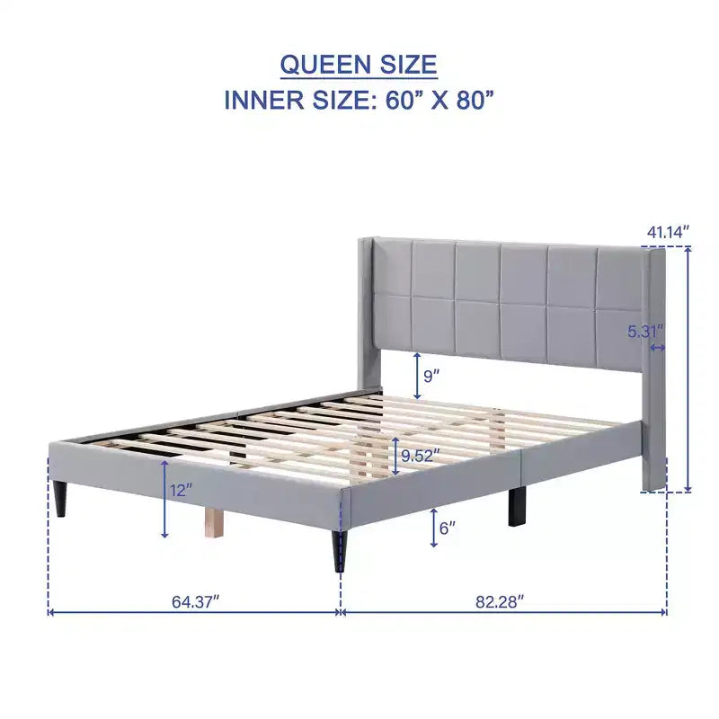 Struttura letto matrimoniale a piattaforma, testiera imbottita, beige/crema/grigio nebbia/verde, adatta per 1–2 persone