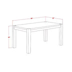 Set da pranzo rettangolare 7 pezzi in rovere naturale, 6 posti a sedere