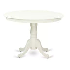 HomeStock 5-Piece Linen White Finish Solid Wood Top Dining table with 4 Chairs