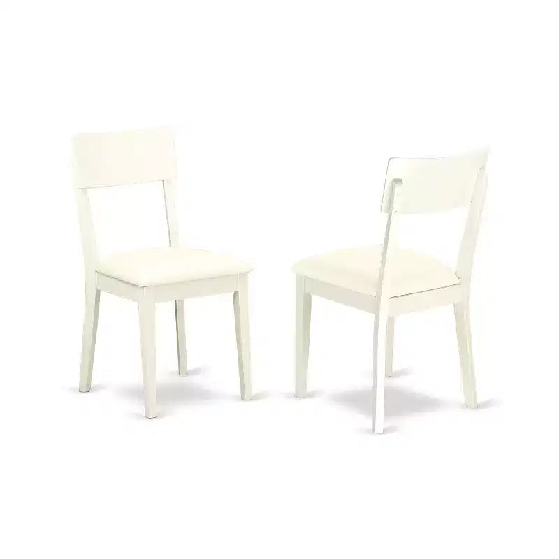 Set da pranzo 5 pezzi in lino bianco, piano in legno massello, 4 posti a sedere