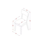 Set da pranzo 5 pezzi in lino bianco, piano in legno massello, 4 posti a sedere