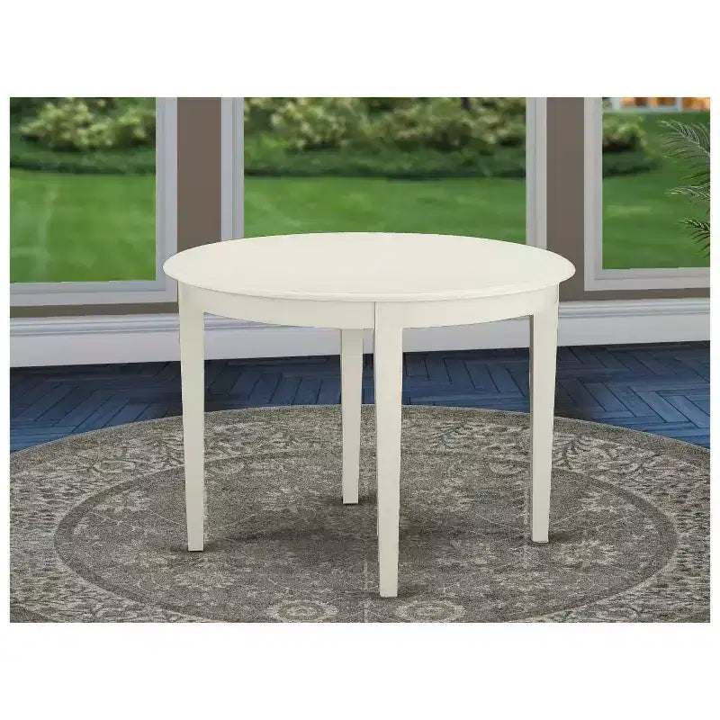 Set tavolo da pranzo rotondo in legno bianco, 3 pezzi, 2 posti